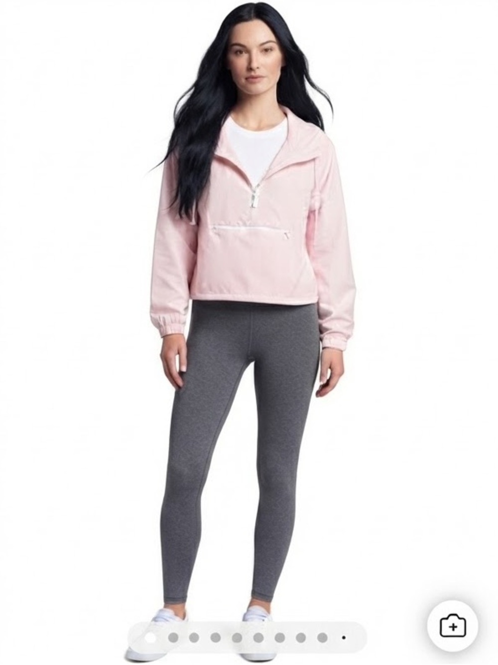 Sag Harbor WindbreakerJacket Pale Pink Lightweight Quarter Zip Pullover Travel
